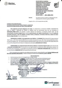 Cierra Capitanía de Puerto la navegación por paso del huracán “Polo” cerca de las costas guerrerenses